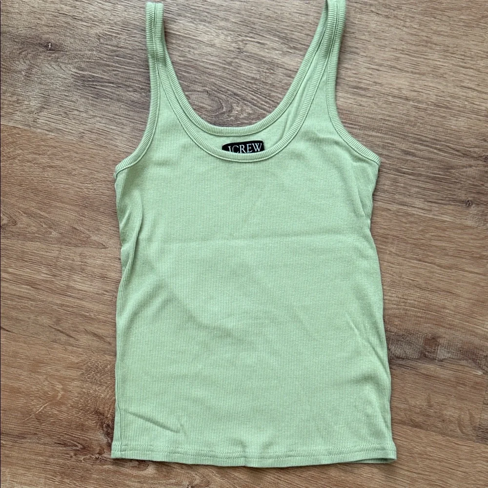 J. Crew Light Green Ribbed Tank Top - Picture 1 of 4